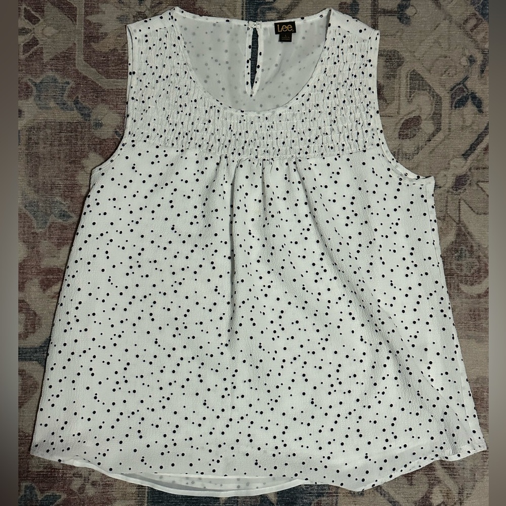Lee White and Black dotted Tank Top